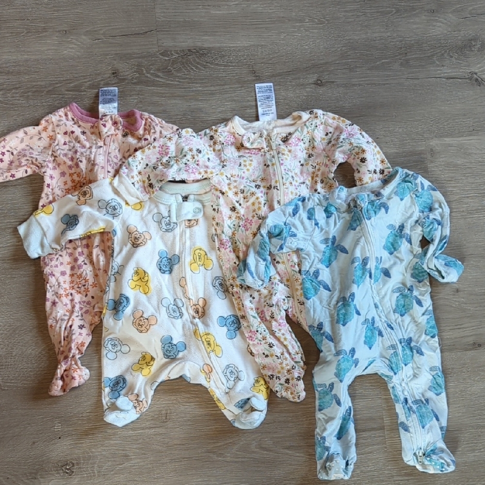 Caden Lane Pink and White Footies One Pieces